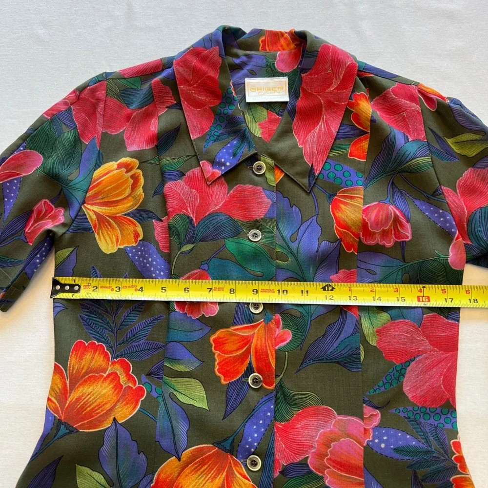 Geiger Collections Vintage Pure New Wool Floral Skirt Set Made in Austria S/M - Picture 6 of 13